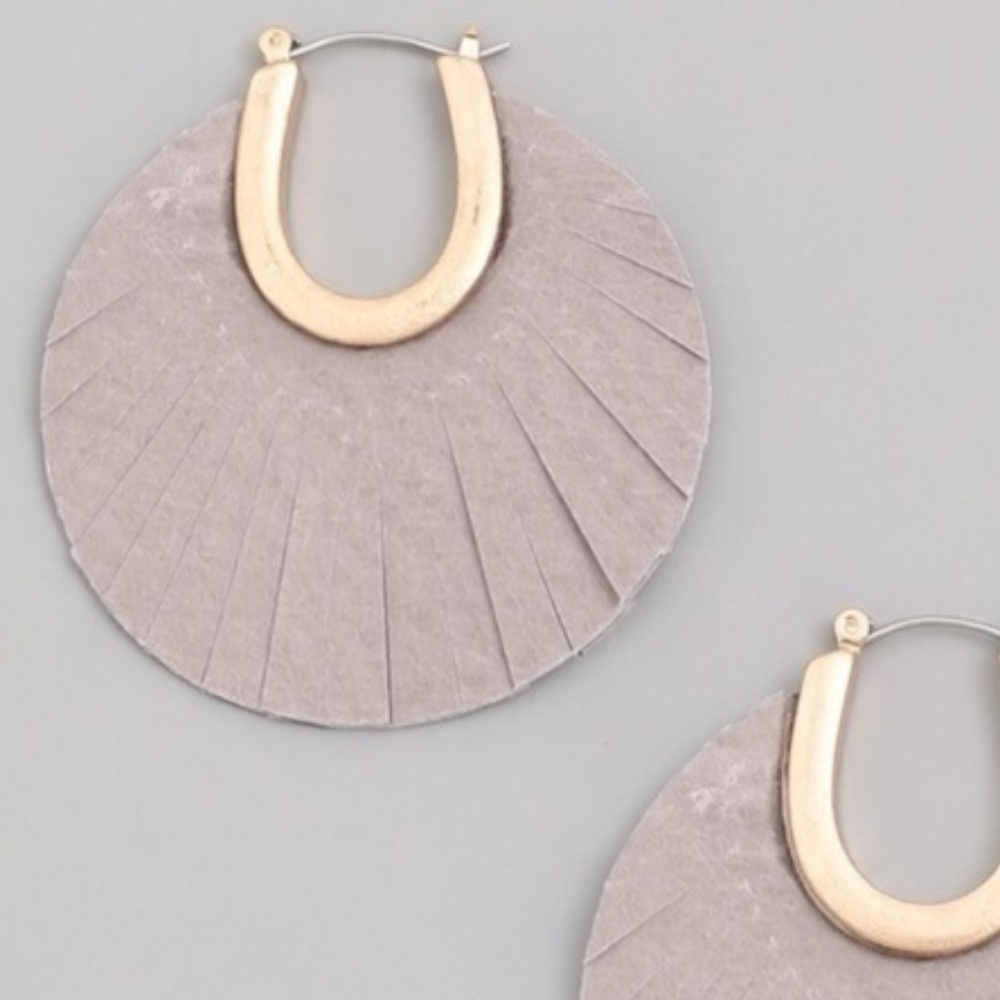 Slay Girl Vegan Leather Statement Hoop Earrings - Picture 2 of 2